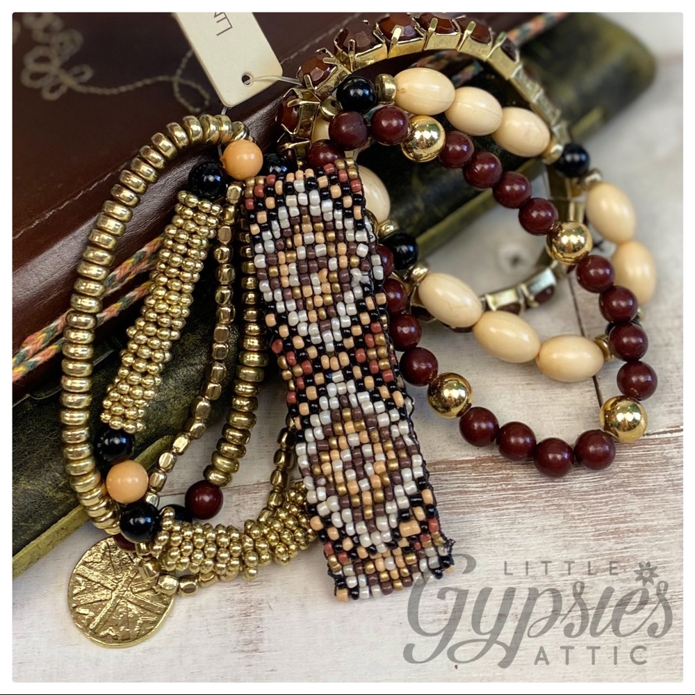 Seven Layer Stacked Beaded Bracelets - Picture 9 of 10
